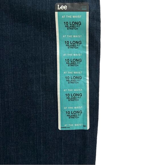 Lee Dark Wash High Rise Stretch Relaxed Fit Straight Leg Denim Jean Size 10 Long - Picture 7 of 12